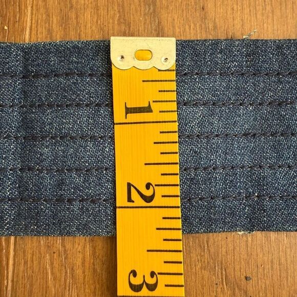 Vintage 70s Chanel Coco Profile Buckle Denim Belt READ 27-30 - Picture 11 of 11